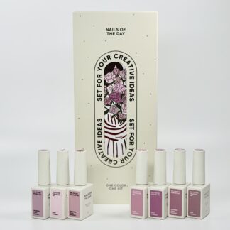 Колекція Old Rose Gel Polish в коробці Nailsoftheday — 7 гель-лаків powder aesthetic для нігтів + БРЕНДОВАНЕ ПАКУВАННЯ У ПОДАРУНОК для анпакінгу